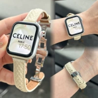 Применимое яблоко с Apple Watch8 Diamond Pattern Fine Leather Batchly Buckle Iwatch765se2 Женская универсальная