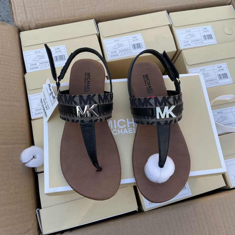 Black2021 summer Velcro Flat bottom children Sandals 31-36 code Zhongda Tong shoes