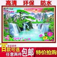 Caiyuan Rolling Landscape Painting Гостиная комната домашняя стена живопись китайская живопись новогодняя картина печати живопись.