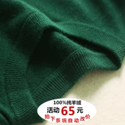 Mùa thu và mùa đông cashmere áo len nam cổ tròn kéo đầu màu rắn lỏng kích thước lớn V-Cổ đáy đan áo len áo len dày