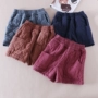Mùa đông quần cotton dày phụ nữ ngắn co giãn eo chần quần short Nhật Bản cao eo lớn bỏ túi quần rộng WC393 thời trang công sở hàn quốc