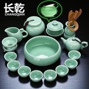 Long Tuyền gốm sứ đặt chén trà ấm trà bọc bát đơn giản hộ gia đình bộ trà văn phòng bộ kungfu bộ - Trà sứ