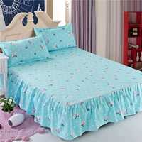 Khăn trải giường bằng vải cotton màu đơn, loại váy đơn, đơn giản, dày cotton bảo vệ tấm trải giường váy giường