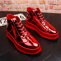 Mùa thu của nam giới giày cao Hàn Quốc phiên bản của dày màu đỏ người đàn ông giản dị của giày đỏ cao-top giày của nam giới hoang dã trong khởi động giày the thao nam chính hãng