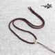 Скрытое серебряное ожерелье веревки коричневая