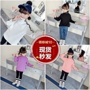 Áo sơ mi nữ đáy mùa thu đông cộng với nhung dày 2018 phiên bản mới của Hàn Quốc cho bé quần áo mùa đông hoang dã áo phông giản dị