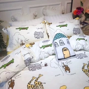 ins phim hoạt hình thú cho trẻ em ba mảnh bông denim Khăn bông doanh nghiệp giường giường thiết kế boy - Bộ đồ giường bốn mảnh