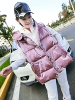 2018 thu đông mới thời trang hoang dã áo vest nữ cotton rộng rãi Hàn Quốc trùm đầu áo sơ mi tay áo bồng bềnh áo khoác mùa đông nữ