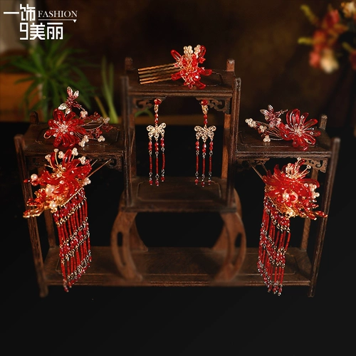 Традиционный свадебный наряд Сюхэ, аксессуар для волос для невесты, красный классический комплект, вечернее платье, коллекция 2021, китайский стиль, дракон и феникс