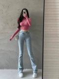 Younggirlday европейская и американская горячая девушка V штаны с высокой талией с высокой талией.