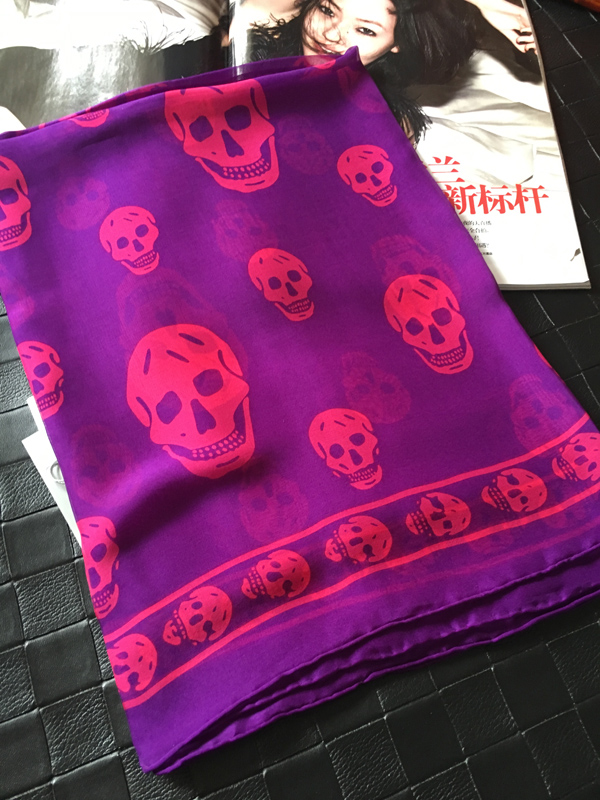 12 rose head with purple backgroundSale wheat skull Classic style real silk Silk scarf female spring and autumn sunshade mulberry silk Large square towel Shawl scarf
