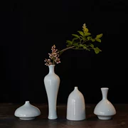 Một bình hoa sứ trắng, cắm hoa trang nhã Trung Quốc, hoa trà, phòng trà, bàn trà, trang trí nhỏ - Vase / Bồn hoa & Kệ