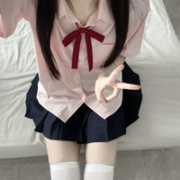 Униформа, базовая оригинальная японская розовая рубашка, короткий рукав