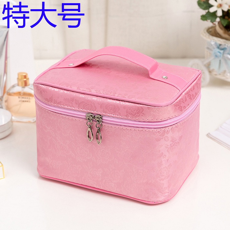 Extra Large Pink RoseVertical section high-capacity portable letter Cosmetic Bag Chemical box Foldable Cosmetic Bag Cosmetics Storage bag free shipping
