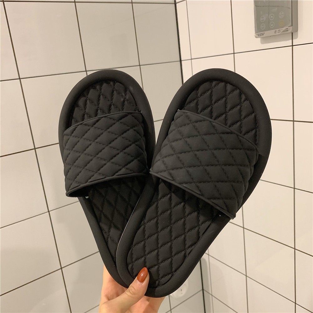 Little Diamond & BlackSliver lovely Cartoon slipper female summer ins Girlish heart household non-slip Deodorization lovers Thick bottom Sandals Wear out
