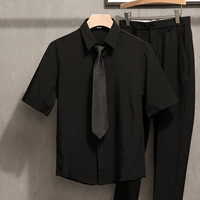 Черная короткая рубашка D6