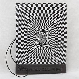 Black -and -the -white square maze passport protective cover ID card traffic protection clip bank card bag certificate cover cover