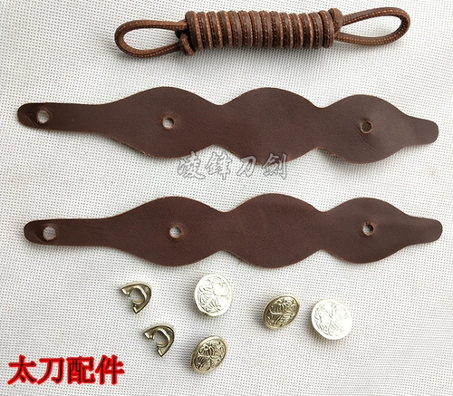 Меч меча слишком барабан, бронзовая пряжка ленты из кожа кожа Taigang Golden Foot