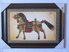 Театр теней 白龙马带镜框皮影 陕西民间工艺品 非遗文化遗产 旅游纪念品