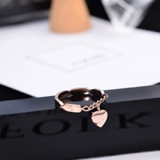 Phiên bản Hàn Quốc của thời trang titan thép mạ vàng hồng trái tim tình yêu nhẫn nữ mẫu nhẫn nhẫn ngón tay nhỏ nhẫn phụ kiện phổ biến