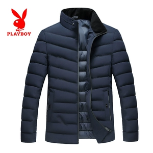 Playboy trung niên áo bông nam mùa đông dày phần ngắn áo khoác cotton cha áo khoác mùa đông xuống áo khoác nhẹ - Bông