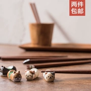 Spot Nhật Bản dễ thương dễ thương cho thú cưng nhà gỗ đũa gỗ Shiba Inu đũa mèo ăn sáng bộ đồ ăn đũa đũa - Đồ ăn tối
