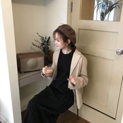 [ELINASEA] Xiaohai mùa thu và mùa đông sang trọng cơ bản đơn giản hai nút đơn giản dài tay phù hợp với áo khoác nữ