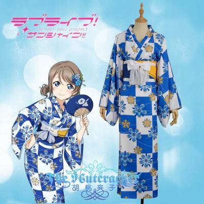 taobao agent Walnut clip Cos loveliveaqours water group Watanabe yukata cosplay COSPLAY