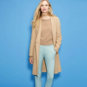 Lúa gạo đi làm đầu mùa thu dài bằng tay len lông cừu cashmere phù hợp với áo khoác cổ áo 1480E21