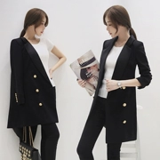 2018 mùa thu và mùa đông mới thời trang Hàn Quốc tính khí phần dài mỏng nhỏ phù hợp với phụ nữ áo khoác giản dị mỏng phù hợp với thủy triều