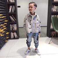 2018 mùa đông mới của trẻ em Hàn Quốc quần áo bé trai sọc dọc cộng với áo khoác nhung dày trong triều lớn để giữ ấm - Áo khoác áo da trẻ em