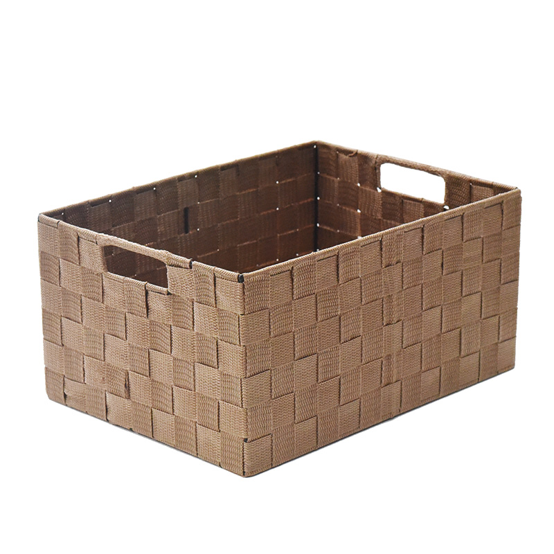 Warm Camelfabric art nylon lidless Basket student book Finishing box cupboard Storage basket Clothing Storage basket weave storage box