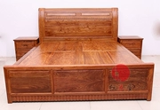 Đặc biệt nhím giường gỗ hồng mộc gỗ gụ Rosewood đồng bằng gỗ giường đôi mới kết hôn giường tối giản hiện đại Trung Quốc - Giường