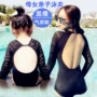 Hàn Quốc cha mẹ và con áo tắm trong trẻ em gái kem chống nắng dài tay một mảnh ren áo tắm của phụ nữ kỳ nghỉ backless mẹ và con gái áo tắm đồ bơi 2 mảnh cho bé gái