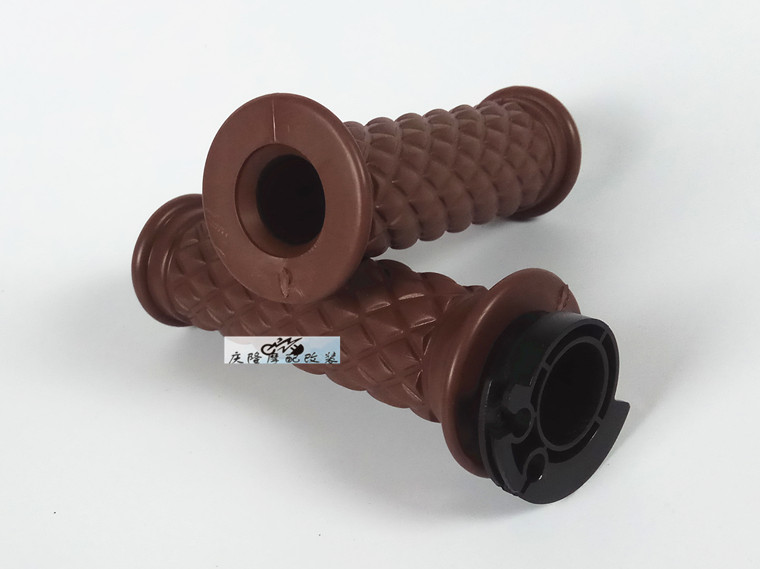 Rhombic Handle Set BrownRanger CG.GN. Tian Jun Retro motorcycle refit currency 22mm Handlebar glue Handle cover Grip With plug