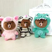 Hàn Quốc gấu nâu đồ chơi sang trọng mặt dây chuyền nhỏ móc khóa dễ thương biến khủng long bột lợn - Đồ chơi mềm