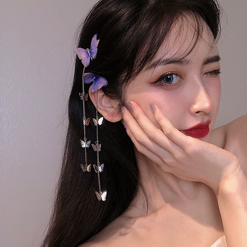Chaoxianfa Carson Fairy Butterfly Hairs Fringers Girls Net Hair Hair Witcher Fiping Pinged Top