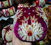 Новый Синьцзян Уйгур Кристалл/Бусины Цветочная шляпа
