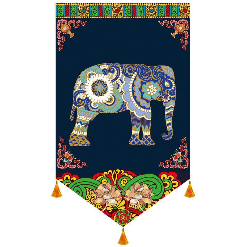 Südost asiatischer Buddhismus dekorativer Vorhang thailändischer indischer malaysischer Stil Restaurant dekoration Halle Dreieck Flagge Display Vorhang – Detail 8