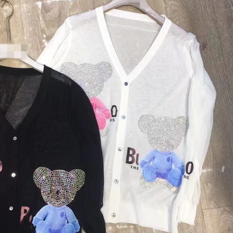 WhiteEuropean goods Borneol knitting Outside Cardigan female Air conditioning shirt Shawl summer Thin Little coat Sunscreen Cardigan tide