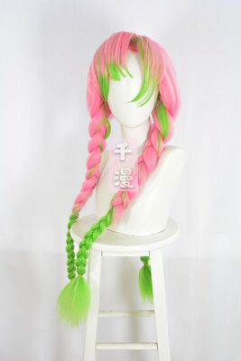 taobao agent 【Thousand】Ghost Destroy Blade Ganlu Temple Honey COSPLAY gradient color, thick twist braid model