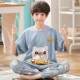 Boy con bộ đồ ngủ bé trai mùa hè ngắn tay quần cotton phần mỏng lớn Tong Chunqiu bông tracksuit phù hợp đồ bơi bé trai