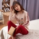 Đồ ngủ phụ nữ mùa xuân và mùa thu cotton dài tay phim hoạt hình thường mặc đồ cotton mặc phụ nữ phục vụ nhà mùa thu và mùa đông phù hợp - Nam giới