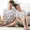 Mùa hè cặp đôi đồ ngủ nữ cotton ngắn tay ngắn phim hoạt hình dễ thương mùa hè Hàn Quốc dịch vụ nhà nam phù hợp với hai mảnh