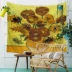bức tranh Van Gogh treo vải vàng hướng dương trang trí thảm phòng ngủ panel tường rèm tấm thảm nền vải nền 131 - Tapestry Tapestry
