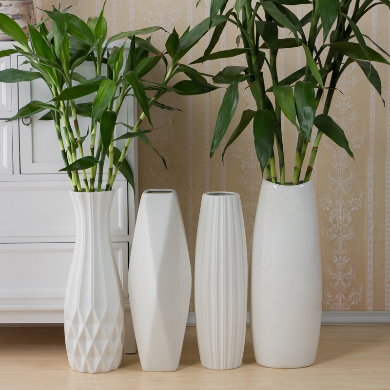 2023 Explosion Transfer Bamboo Vase Flower Insert Rich Bamboo Floor Large Vase Ceramic Vase Simple Modern Water Culture Large