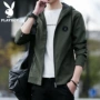 Áo khoác dạ mùa thu Playboy nam thương hiệu áo khoác nam giản dị Áo khoác nam mới hợp thời trang Hàn Quốc - Áo khoác ao nam