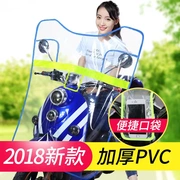 Mở rộng phía trước xe máy trong suốt bốn mùa phổ quát xe điện kính chắn gió kính chắn gió mưa tấm pin PVC nâng cao - Kính chắn gió trước xe gắn máy