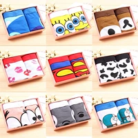 Các cặp vợ chồng đồ lót cotton dễ thương phim hoạt hình quà tặng nam boxer của phụ nữ tam giác bông sexy quần short thủy triều hộp quà tặng quan chip doi