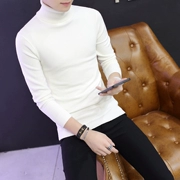 Mùa thu và mùa đông nam Hàn Quốc phiên bản của tự trồng áo len màu rắn dày cao cổ áo len áo thun áo sơ mi dưới áo sơ mi trai triều áo